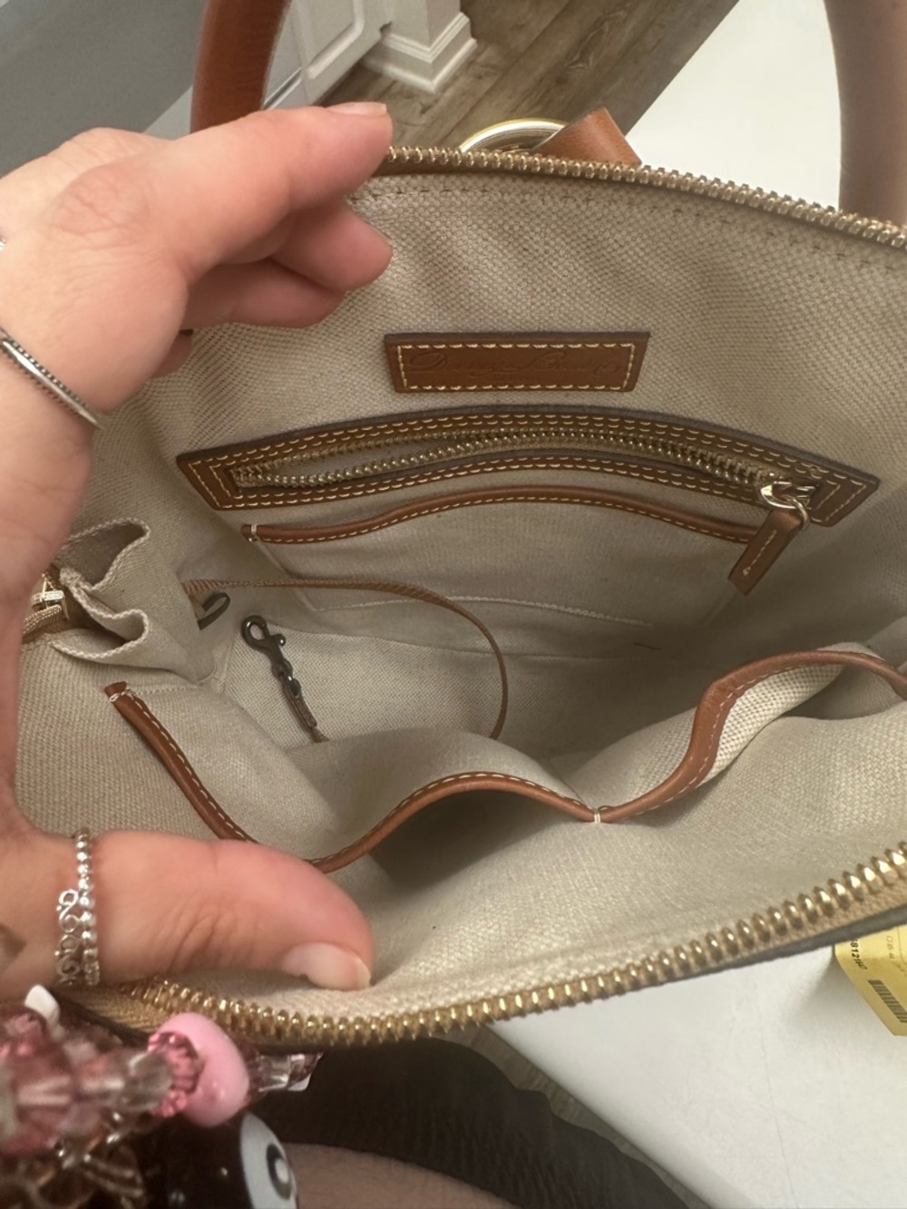 Dooney & Bourke Brown Logo Print Backpack & Wallet - Picture 3 of 5